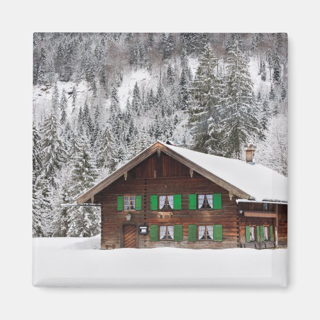 Traditionellt trähus i Bayern-magnet Magnet (Framsidan)