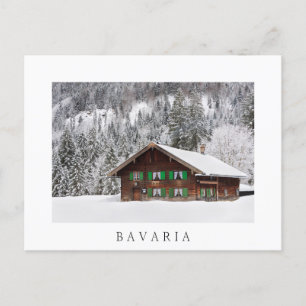 Traditionellt trähus i bayerskt vitt vykort