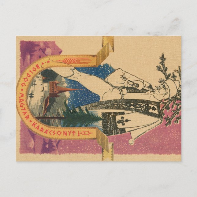 Traditionellt ungerskt julaftonkort helg vykort (Framsida)