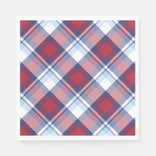 Traditionellt USA Rött vitt blått Tartan Mönster Pappersservett
