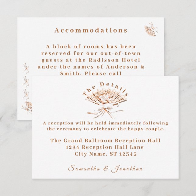 Traditionellt Viktorianskt Bröllop-inhägnadskort Tilläggskort (Fram/baksida)