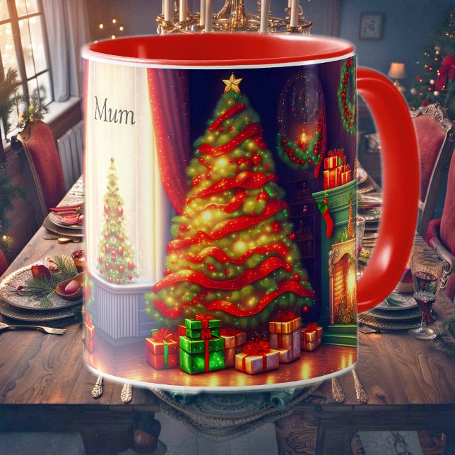 Traditionellt Vintage stil Julgran Mugg (Skapare uppladdad)