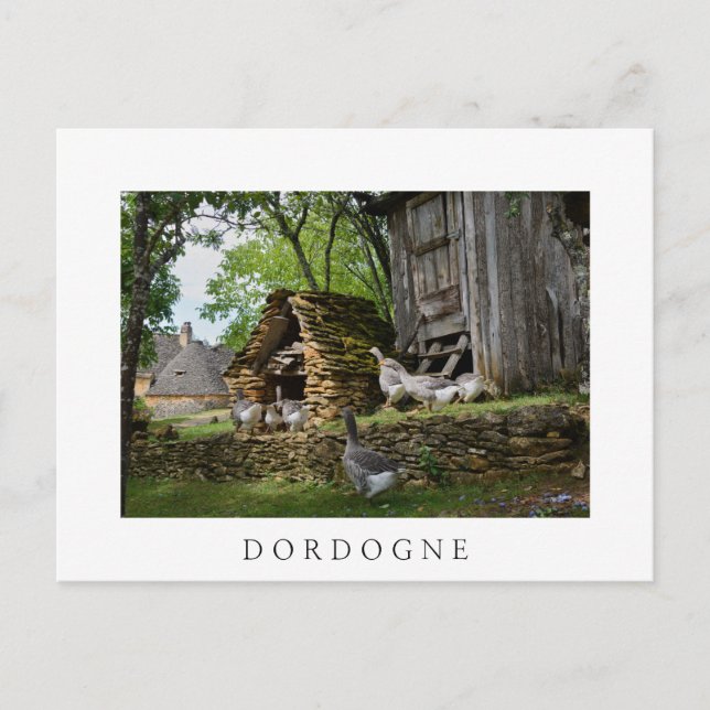 Traditionellt vykort för foie gras goose-servering (Framsida)