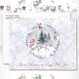 Traditionellt vykort för jul och nyår