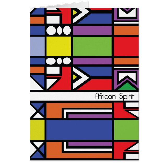 Traditionellt Zulu-kort Hälsningskort (Framsidan)