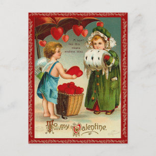 Traditionellvalentinvykort Helg Vykort
