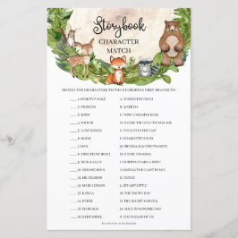 Trädjur av trä Storybook Character Match