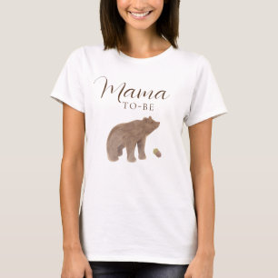 Trädjur Bear Fall Baby Shower Mamma att vara T Shirt