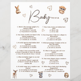 Trädjurstest Baby Trivia-spelkort