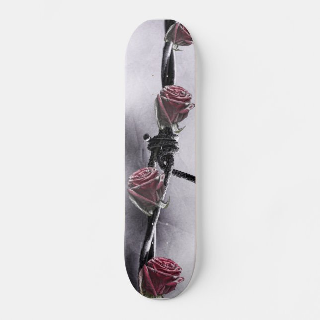 Trådkablad rosor mini skateboard bräda 18,5 cm (Framsida)