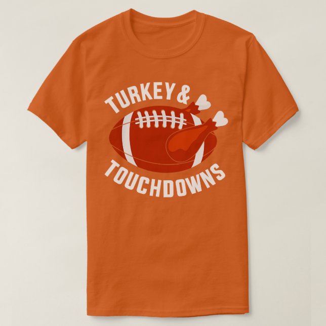 Trädkalkon och tuchdowns-thanksgiving t shirt (Design framsida)