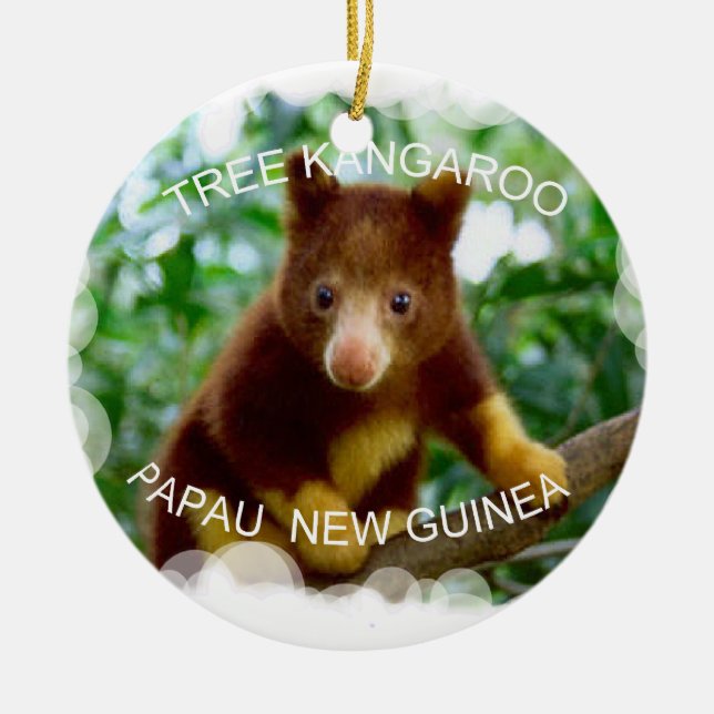 Trädkänguru Julgransprydnad Keramik (Framsidan)