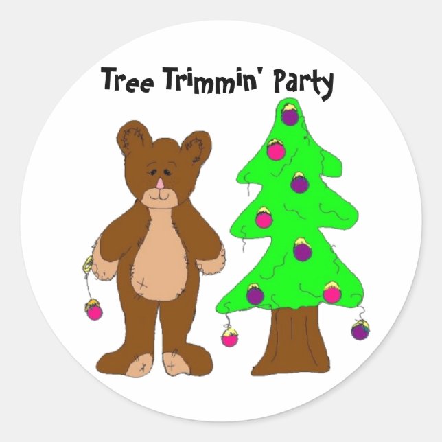 Trädklipningsfest Runt Klistermärke (Framsida)
