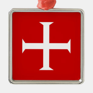 Trädknivar röd kor malta teutoniskt sjukhus julgransprydnad metall