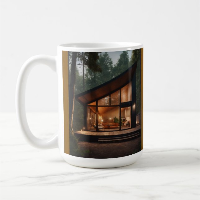Trädkohydda Kaffe Mugg – Modernt Glas Hus (Vänster)