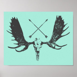 Trädkolsmos Skull Art Hunter/Boho Poster