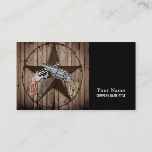 Trädkornsstomme western land-pistol visitkort
