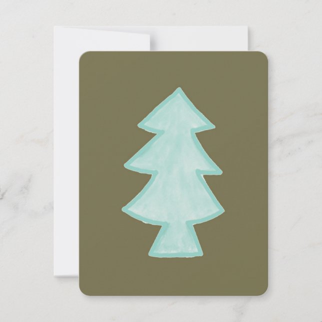 Trädkort Handritat  Julkort (Framsida)