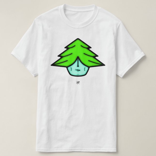 Trädkrigare Tecknad Natur Varelse T Shirt (Design framsida)