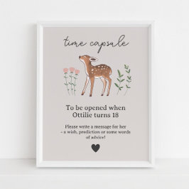 Trädland Fawn Flowers Time Capsule Poster