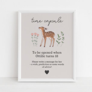 Trädland Fawn Flowers Time Capsule Poster