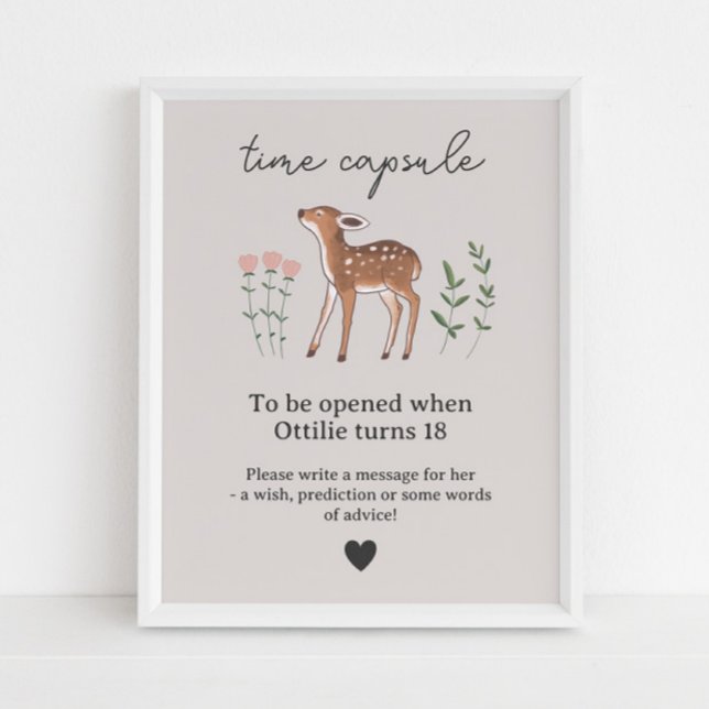 Trädland Fawn Flowers Time Capsule Poster (Skapare uppladdad)