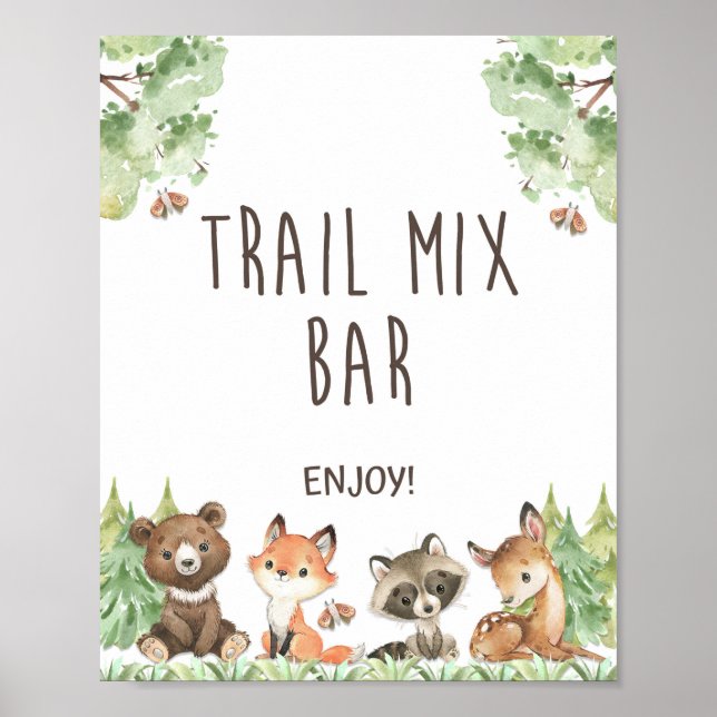 Trädlandsdjur av typen Trail Mix Pub Party Poster (Framsidan)