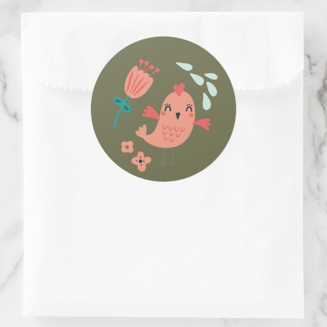 Trädlandsdjursförsegling Runt Klistermärke (Väska)