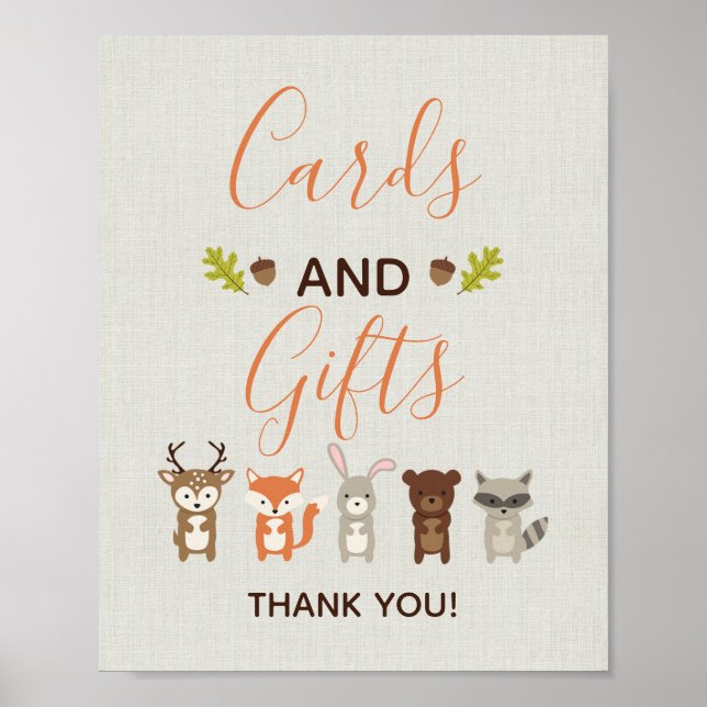 Trädlandskort för babyskor och presentkort poster (Framsidan)