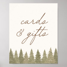Trädlandskort för babyskor och presentkort poster