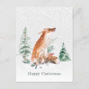Trädlandskort Winter Fox Gräs Vykort