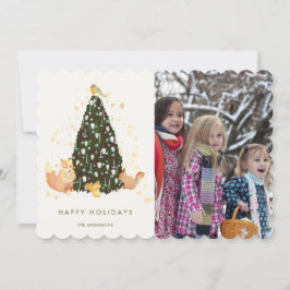 Trädlandstjud (Julgran White Photo Card) Julkort