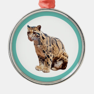 trädleopard fotografi djungel stor katt djur julgransprydnad metall