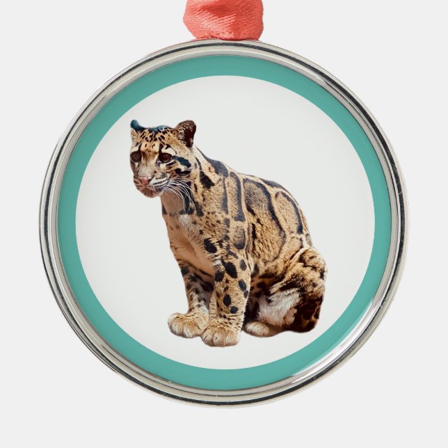 trädleopard fotografi djungel stor katt djur   julgransprydnad metall (Framsidan)