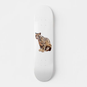 trädleopard fotografi djungel stor katt djur mini skateboard bräda 18,5 cm