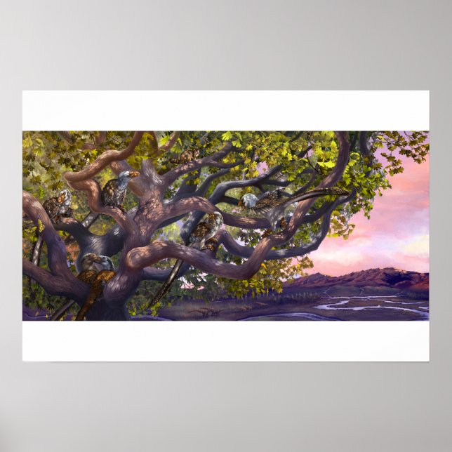 Trädlevnad hos ung Deinonychus-utskrift Poster (Framsidan)