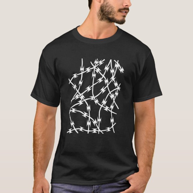 Trådlös Emeline Barb Svart Grafisk T Shirt (Framsida)