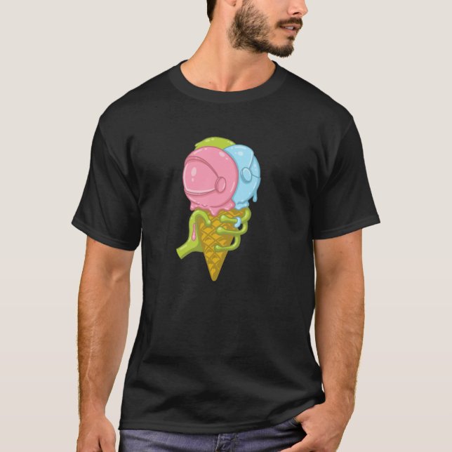 Trådlös Gotoup Rymd Glass Grafik T Shirt (Framsida)