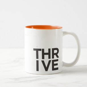 Trådlös inspirerande Orange med två ton och vit Två-Tonad Mugg