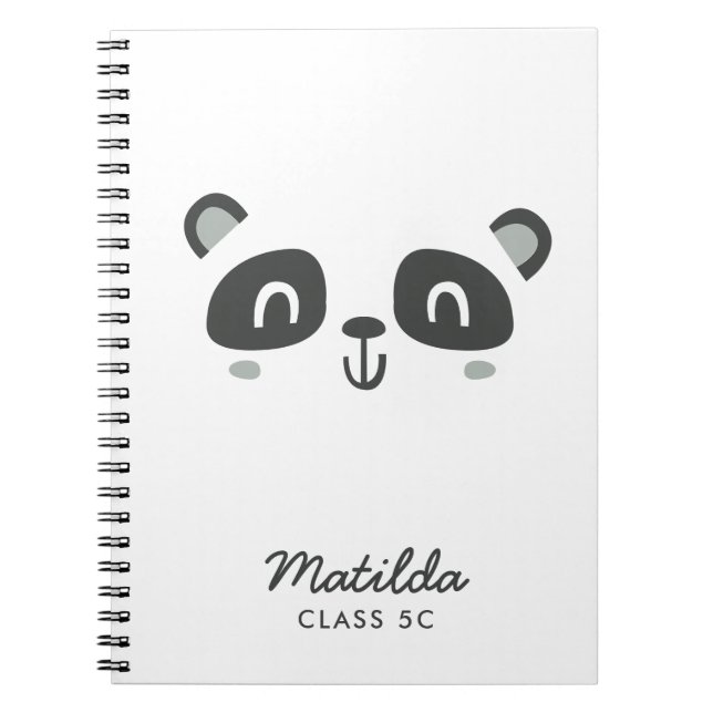 Trådlös teckenpanda för barns anteckningsbok (Framsidan)