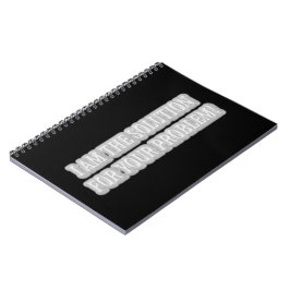 Trådlös teckningsdesign om "JAG ÄR LÖSNINGEN" Köp Anteckningsbok