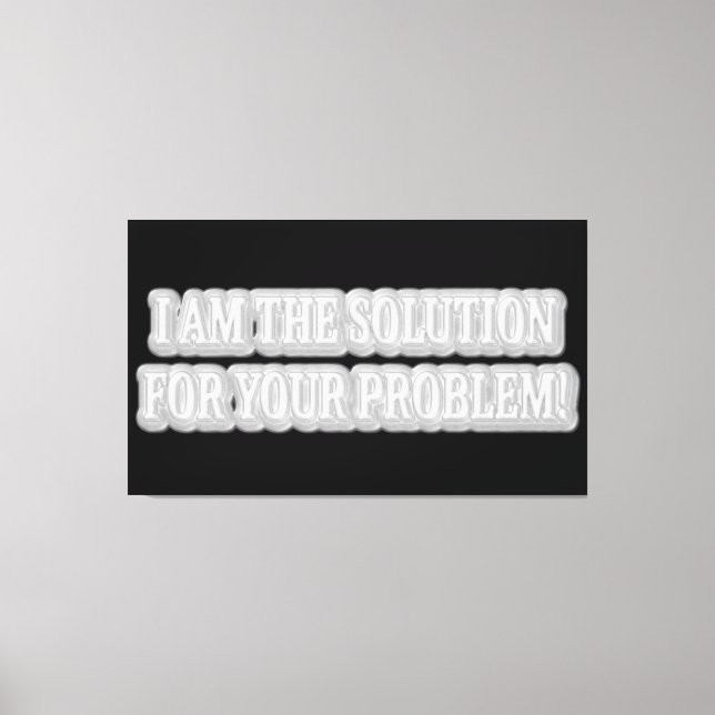 Trådlös teckningsdesign om "JAG ÄR LÖSNINGEN" Köp Canvastryck (Framsida)