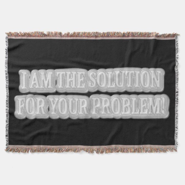 Trådlös teckningsdesign om "JAG ÄR LÖSNINGEN" Köp Filt (Framsidan)