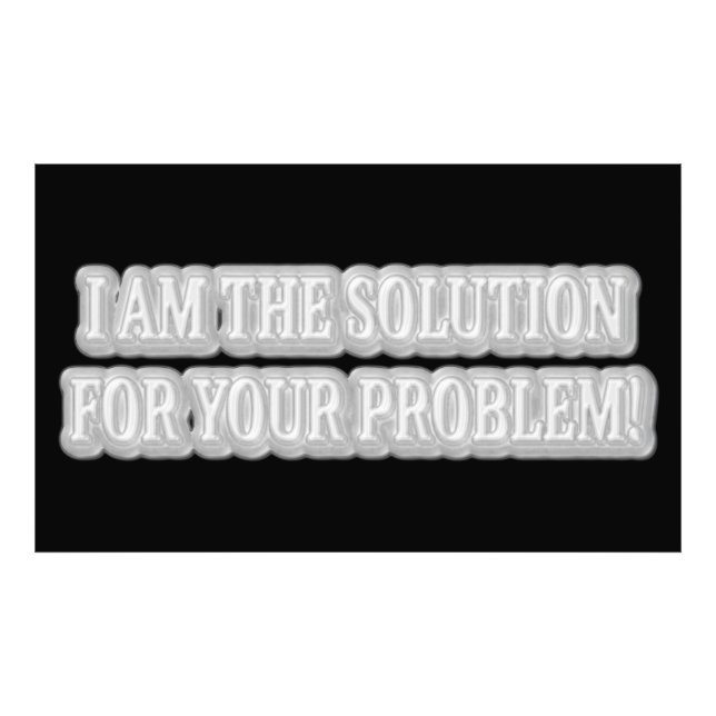 Trådlös teckningsdesign om "JAG ÄR LÖSNINGEN" Köp Fototryck (Framsidan)