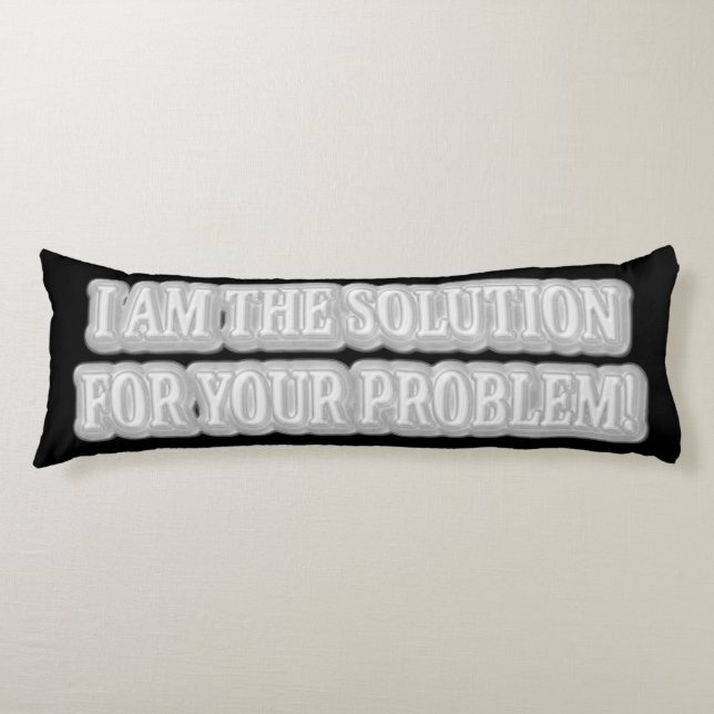 Trådlös teckningsdesign om "JAG ÄR LÖSNINGEN" Köp Kroppskudde (Framsidan)