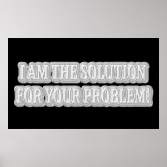 Trådlös teckningsdesign om "JAG ÄR LÖSNINGEN" Köp Poster (Framsidan)