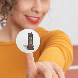 Trådlös telefon runt klistermärke