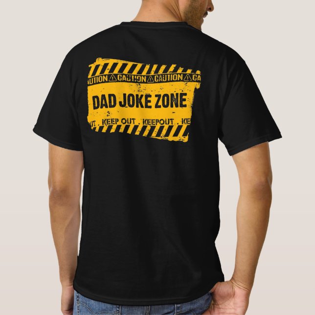 Trådlös textdesign Varning Pappa Joke Zon T-Shirt (Baksida)