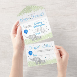 Trådlös visning av vattenfärg Elephants Pojke
