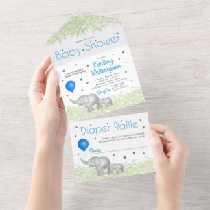 Trådlös visning av vattenfärg Elephants Pojke